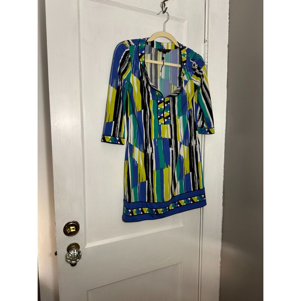 BCBG V-Neck Multi-Color Dress - Picture 1 of 4